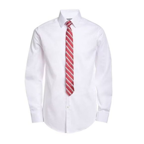 (6 for $25)Van Heusen Flex Husky Boys Long‎ Sleeve Button-Down Dress Shirt 14/16 - Picture 1 of 4